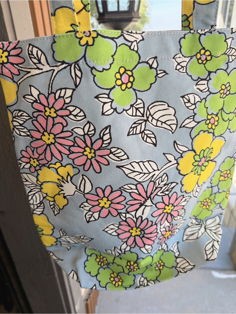 Tory Burch Floral Canvas Tote in Light Blue, Yellow, Pink & Green - Picture 6 of 6